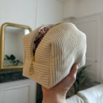 Trousse velours beige